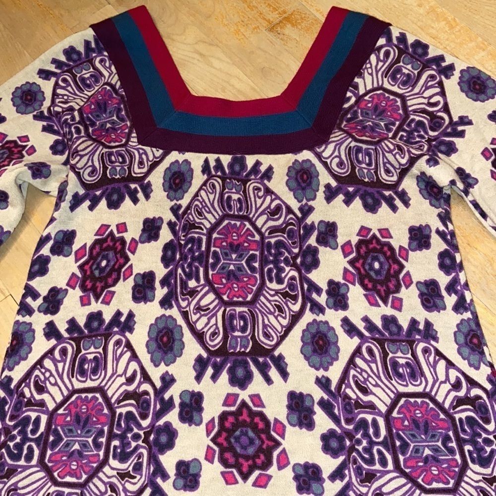 FREE PEOPLE Cashmere Wool Blend Tribal Print Tunic Sweater - Picture 9 of 13